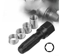 Spark Ignition Thread Restoration Kit With For M14 And For M16 Taps For Car Engine Repair Made From High Carbon Steel For Stripped Hole Fixing Black Finish Six Piece Set For Professional Mechanics