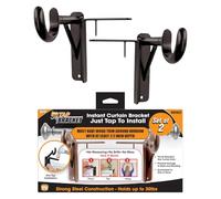 Spark Innovators Bronze Tap Bracket by Hang Hero - Easy Install No Drill Curtain Rod Brackets - As Seen on TV - Set of 2