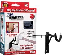 Spark Innovators Bronze Tap Bracket by Hang Hero - Easy Install No Drill Curtain Rod Brackets - As Seen on TV - Set of 2