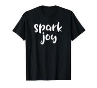 Spark Joy Good Karma Positive Inspirational Healthy Live Value Graphic T-Shirt, Men, Black, L
