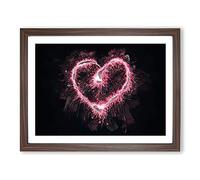 Spark Of Love In Pink In Abstract Modern Art Framed Wall Art Print, Ready to Hang Picture for Living Room Bedroom Home Office Décor, Walnut A3 (46 x 34 cm)