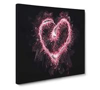 Spark of Love in Pink in Abstract Modern Canvas Wall Art Print Ready to Hang, Framed Picture for Living Room Bedroom Home Office Décor, 20x20 Inch (50x50 cm)