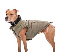 Spark Paws Dog Winter Jacket, Water-Resistant Coat, Warm Reflective Windproof Fleece-Interior, For Medium and Large Dog- Olive - 3XL