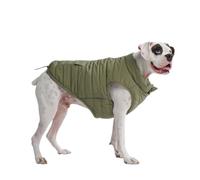 Spark Paws Dog Winter Jacket, Water-Resistant Coat, Warm Reflective Windproof Fleece-Interior, For Medium and Large Dog- Olive - 4XL