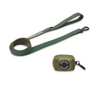 Spark Paws Premium Dog Leash & Poop Bag Set - Heavy-Duty Alloy Hook for Strong Pulling Breeds - Comfortable, Durable & Secure - Green