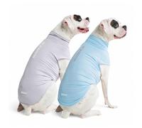 Spark Paws Sunblock Dog T-Shirt, SPF30 Protection, Lightweight Breathable Quick Dry for Dogs with Sensitive Skin - Blue & Grey (Set of 2) - 3XL
