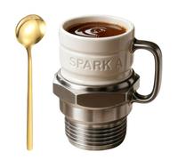 Spark Plug Mug, 12oz Ceramic Coffee Cup with Engine-Inspired Design, Novelty Drinkware for Car Lovers, Mechanics, Gearheads & Collectors, Unique Auto-Themed Gifts for Collection(1pc)