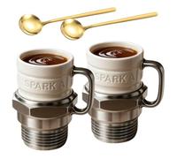 Spark Plug Mug, 12oz Ceramic Coffee Cup with Engine-Inspired Design, Novelty Drinkware for Car Lovers, Mechanics, Gearheads & Collectors, Unique Auto-Themed Gifts for Collection(2pcs)
