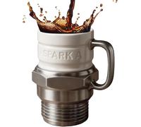Spark Plug Mug, Automotive Spark Car Part Engine Ceramic Coffee Cup, Engine Spark Plug Cofee Mug with Heat-Insulated Handle, Creative Sparkplug Coffee Mug for Car Lovers, Mechanics, Collectors