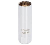 Spark Plug Removal Tool - Durable CRV Material Socket, Magnetic Thin Wall Design, Holds 12 Point Spark Plugs Securely, Automotive Repair & Maintenance, 3/8 Inch Chrome Plated (type 2)