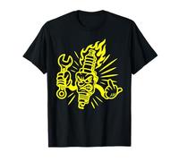 Spark Plug Showing the Finger - Mechanic Biker T-Shirt