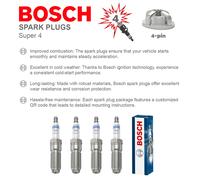 Spark Plugs Set 4x fits FORD MONDEO Mk2, Mk4 1.6 1.8 2.0 93 to 14 Genuine Bosch