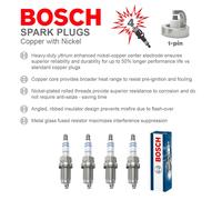 Spark Plugs Set 4x fits JEEP WRANGLER Mk2 2.5 4.0 00 to 06 Genuine Bosch New
