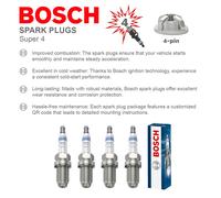 Spark Plugs Set 4x fits HONDA CR-V 2.0 2.4 95 to 11 Bosch Top Quality Guaranteed