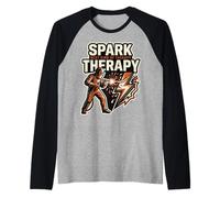 Spark Therapy Welding Sparks Quote Design Raglan Baseball Tee