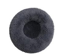 Spark Trade Cozy Round Pet Bed for Cats and Dogs - Soft Plush Donut Bed, Calming Cushion for Small Pets, Machine Washable - Comfy Sleep for Your Furry Friend (White, Diameter: 70 cm)