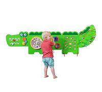 SPARK & WOW Crocodile Activity Wall Panels - Ages 18m Plus - Montessori Sensory Wall Toy - 11 Activities - Busy Board - Toddler Room Decor