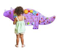 SPARK & WOW Triceratops Activity Wall Panels | Ages 18m+ | Montessori Sensory Toy | 8 Activities | Busy Board | Toddler Room Décor