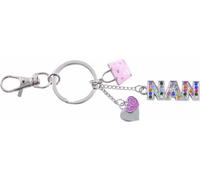 Sparkalicious Nan Bling Crystal Keyring with Handbag & Heart Icons
