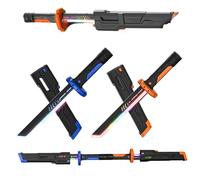 Sparkblade Sword.Master Sword, 17.3 Inch Spark Blade Swords with Multicolor Led Lights and Sound Effects, Type-C Charging, Anime Collectible Cosplay Prop for Halloween Costume (Blue+Orange)