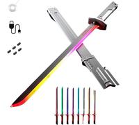 Sparkblade Sword with Sparks,31.5" Fake Katana with Smoke,LED Light, Spray Effect and Sound Feedback for Cosplay,USB C Rechargable for Halloween Costumes Display (Gray)