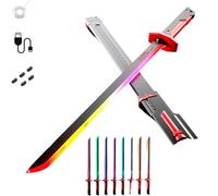 Sparkblade Sword with Sparks,31.5" Fake Katana with Smoke,LED Light, Spray Effect and Sound Feedback for Cosplay,USB C Rechargable for Halloween Costumes Display (Red)