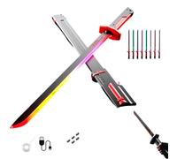 Sparkblade Sword with Sparks, Cyberpunk Neon Sword, LED Light and Spray Effect, Type-C Charging, for Cosplay, Halloween, and Display (Red)