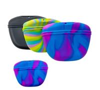 SparkDog Collars K9 Snack Sack Clip On Silicone Dog Training Treat Pouch with Magnetic Closure (Blue Swirl)