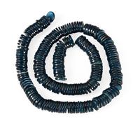 Sparkeads 1 Strand Flat Round Shell Beads Natural Shell Beads 10mm Disc Coin Shells Bead Dyed Heishi Spacer Bead for Necklace Bracelet DIY Jewelry Making,Prussian Blue