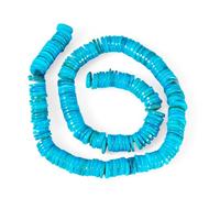 Sparkeads 1 Strand Flat Round Shell Beads Natural Shell Beads 10mm Disc Coin Shells Bead Dyed Heishi Spacer Bead for Necklace Bracelet DIY Jewelry Making,Deep Sky Blue