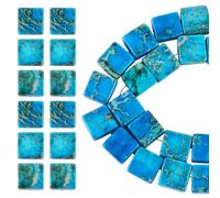 Sparkeads 1 Strand Flat Square Imperial Jasper Beads