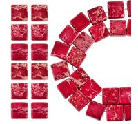 Sparkeads 1 Strand Flat Square Imperial Jasper Beads