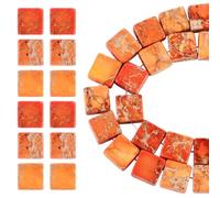 Sparkeads 1 Strand Flat Square Imperial Jasper Beads