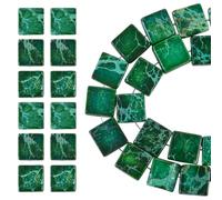 Sparkeads 1 Strand Flat Square Imperial Jasper Beads