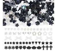 Sparkeads 100 G Bowknot Cross Assorted Acrylic Beads Butterfly Snowflakes Plastic Pastel Bead for DIY Bracelet Necklace Earring Cell Phone Chain Jewellery Making, Black