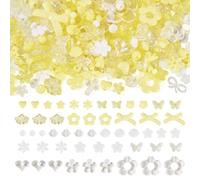 Sparkeads 100 G Bowknot Heart Assorted Acrylic Beads Butterfly Snowflakes Plastic Pastel Bead for DIY Bracelet Necklace Earring Cell Phone Chain Jewellery Making, Yellow