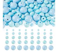 Sparkeads 100 pcs Round Acrylic Beads 6/8/10/12/16mm Jewelry Beads Round Ball Loose Spacer Bead Charms Bead for Necklace Earring Bracelet DIY Jewelry Making,Sky Blue