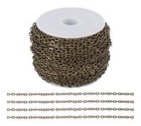 Sparkeads 10m Antique Bronze Iron Chains 4x2.7x0.7mm Unwelded Necklace Chain Flat Oval Cable Chains Metal Link Chain for Bracelet Earring DIY Jewelry Making