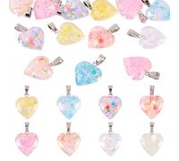 Sparkeads 15 Pcs Glow in the Dark Resin Heart Charms Luminous Heart Pendants Love Sweetheart Charms Love Shape Dangle for DIY Jewelry Earring Necklace Bracelet Craft Wedding Clothing Keychain Making