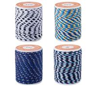 Sparkeads 16 m 1.5 mm Macrame Rope Strings Braided Cotton Cord 4-Ply Twisted Beading String Roll for Necklace Wall Hangings Knitting Plant Hangers Bracelet Crafting Jewelry Home Decoration