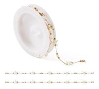 Sparkeads 1M Stainless Steel Link Chains Starfish Shell Bead Chain 10x9-9.5x4mm Soldered Metal Jewelry Chain for Necklace Bracelet Anklet DIY Crafts,Floral White