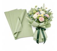 Sparkeads 20 pcs Waterproof Flower Wrapping Paper 560x560mm Florist Papers Square Floral Wrap Paper for Gift Bouquet Packaging Wedding Birthday Party Decoration,Dark Sea Green