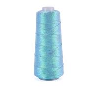 Sparkeads 200g Metallic Macrame Threads Crochet Polyester Cord 1.5mm Crochet Yarn Sparkling Braided String for Knitting Waving Crocheting Bag Gift Wrapping Craft,Sky Blue
