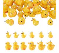 Sparkeads 24Pcs Mini Resin Duck Charms Cute Tiny Animals Charms Bulk DIY Handmade Duck Beads for Bracelet Dangle Pendant Necklace Earrings Keychain Crafts Gifts Party Home Office Desktop Decor