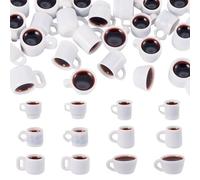 Sparkeads 24Pcs Resin Mini Coffee Cup Charm White Fake Espresso Coffee Mug Lovely Tableware Miniature Kitchen Set Mini Fake Drink Food Kitchen Cup For Craft Dollhouse Desktop Ornament Miniature Things