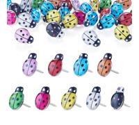 Sparkeads 30 pcs Ladybug Drawing Pins Resin Insect Push Pin 14mm Thumb Tack Map Pins for Photo Wall Corkboard Bulletin Board Cardboard Hanging Poster