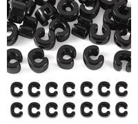 Sparkeads 30Pcs Big Large Hole European Letter C Beads Black Initial Alphabet Acrylic Name Friendship Bracelet Loose Spacer Beads Charms Bulk for DIY Crafts Necklace Bag Keychain Jewelry Making Pens