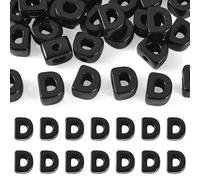 Sparkeads 30Pcs Big Large Hole European Letter D Beads Black Initial Alphabet Acrylic Name Friendship Bracelet Loose Spacer Beads Charms Bulk for DIY Crafts Necklace Bag Keychain Jewelry Making Pens