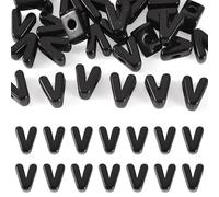 Sparkeads 30Pcs Big Large Hole European Letter V Beads Black Initial Alphabet Acrylic Name Friendship Bracelet Loose Spacer Beads Charms Bulk for DIY Crafts Necklace Bag Keychain Jewelry Making Pens