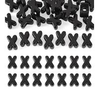 Sparkeads 30Pcs Big Large Hole European Letter X Beads Black Initial Alphabet Acrylic Name Friendship Bracelet Loose Spacer Beads Charms Bulk for DIY Crafts Necklace Bag Keychain Jewelry Making Pens